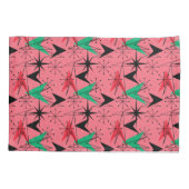 Snazzy Mitte des Jahrhunderts Moderne Orange Aqua Kissenbezug (Rückseite)