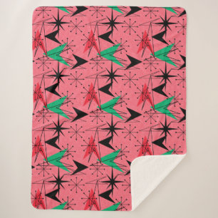 Snazzy Mitte des Jahrhunderts Moderne Orange Aqua Sherpadecke