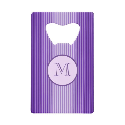 Snazzy Raffiniert Lila Monogramm Geldbeutel Flaschenöffner (Vorderseite)