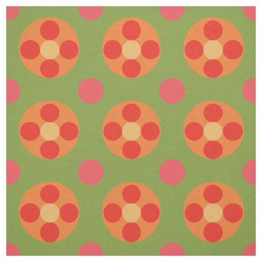 Snazzy Retro Red Field Pappies Muster Fabric Stoff (Muster)