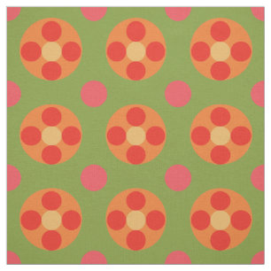 Snazzy Retro-Rot Klatschmohn-Musterstoff Stoff