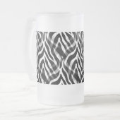 Snazzy Schwarzweiss-Zebra-Streifen-Druck Mattglas Bierglas (Vorderseite Links)