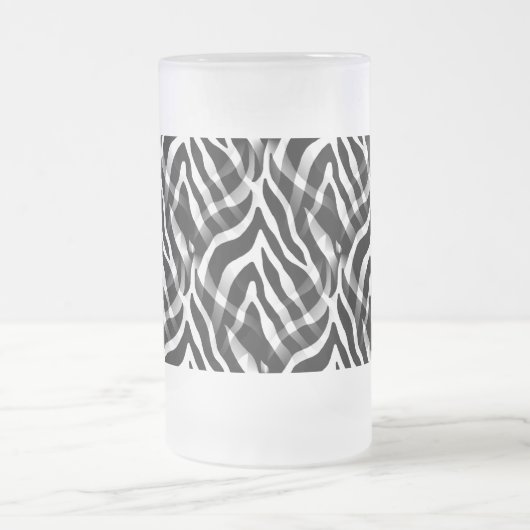 Snazzy Schwarzweiss-Zebra-Streifen-Druck Mattglas Bierglas (Mittel)