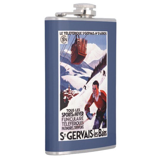 SNCF-Bahndrahtseilbahnpromo-Plakat Flachmann (Rechts)