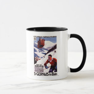 SNCF-Bahnseilbahn-Werbeposter Tasse