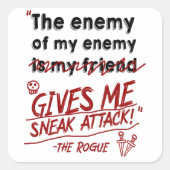 Sneak Attack Quadratischer Aufkleber (Vorderseite)