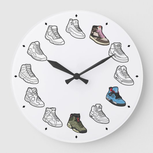 Sneaker-Acrylwand-Uhr (Travis Collabs) Große Wanduhr (Vorderseite)