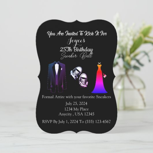 Sneaker Ball Einladung (Stehend Vorderseite)