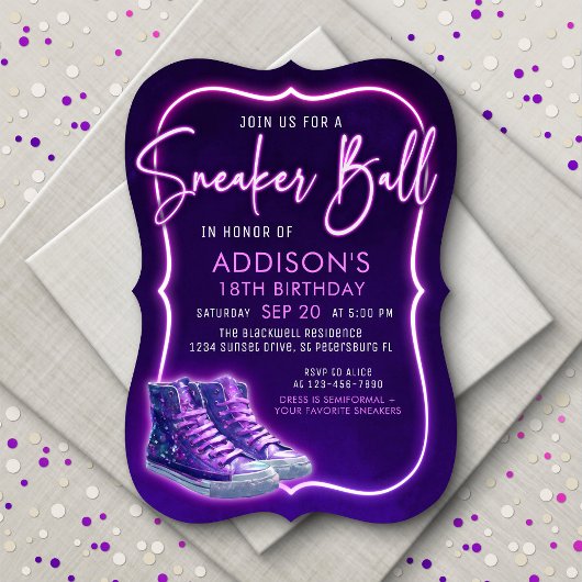 Sneaker Ball Geburtstagsparty Einladung