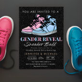 Sneaker Ball Gender Reveal Blau oder Rosa Einladung