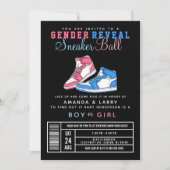 Sneaker-Ball-Gender zeigen Blau oder Rosa-Sneaker Einladung (Vorderseite)