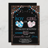 Sneaker-Ball-Gender zeigen Blau oder Rosa-Sneaker Einladung (Vorne/Hinten)