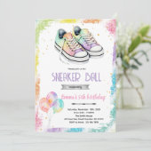 Sneaker ball girl party invite einladung (Stehend Vorderseite)