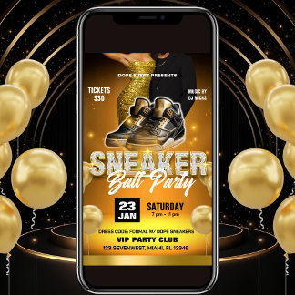 Sneaker Ball Party Flyer Einladung