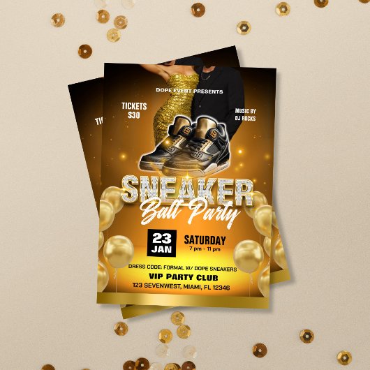 Sneaker Ball Party Flyer Einladung