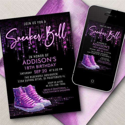 Sneaker Ball zum Geburtstag Einladung