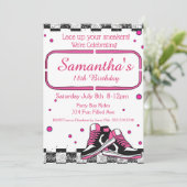 Sneaker Birthday, Glitzer Einladung (Stehend Vorderseite)