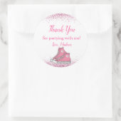 Sneaker Birthday, Glitzer Sweet 16 Danke Runder Aufkleber (Tasche)