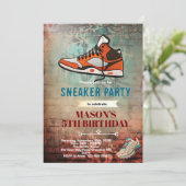 Sneaker birthday party invitation einladung (Stehend Vorderseite)