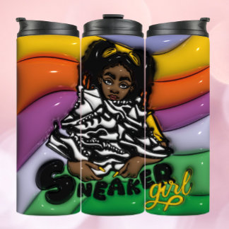 Sneaker Girl 3d Inflated Effect Tumbler Thermosbecher