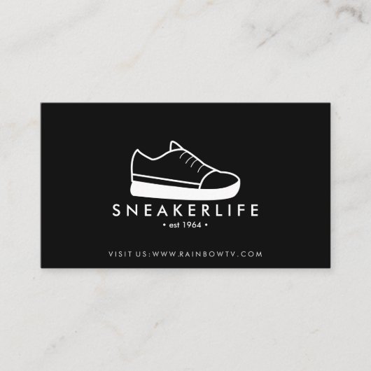 Sneaker Sport Shoes handgezeichnet schwarz Visitenkarte (Vorderseite)