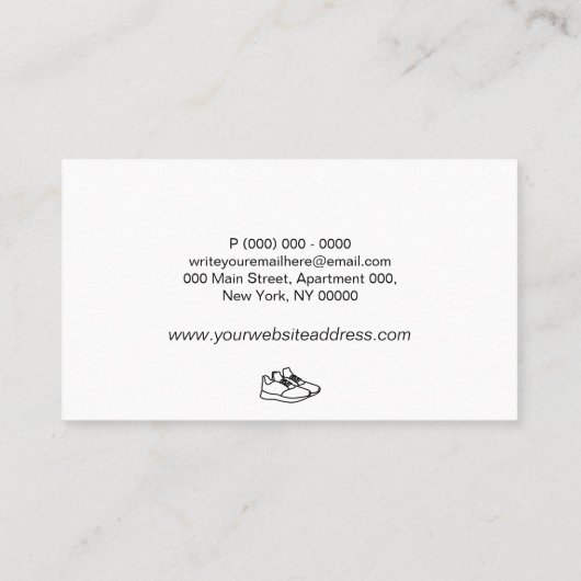 Sneaker Sport Wear Shoes Trendy Visitenkarte (Rückseite)