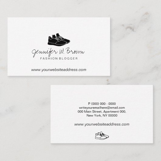Sneaker Sport Wear Shoes Trendy Visitenkarte (Vorne/Hinten)