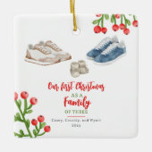 Sneakers Baby's First Christmas Keramikornament (Vorderseite)