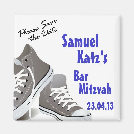 Sneakers Bar/Bat Mitzvah Magnet (Vorne)