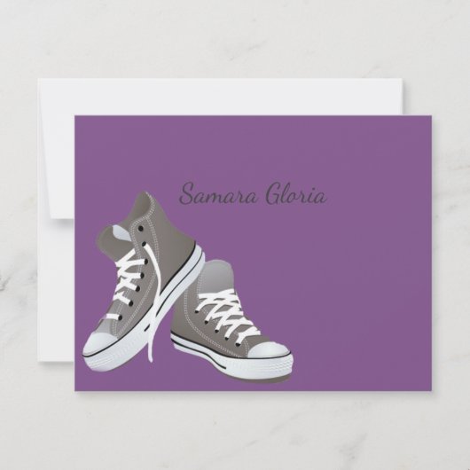 Sneakers Bat Mitzvah Vielen Dank Mitteilungskarte (Vorderseite)