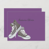 Sneakers Bat Mitzvah Vielen Dank Mitteilungskarte (Vorne/Hinten)