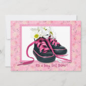 Sneakers for Baby Girl Shower Einladung (Vorderseite)