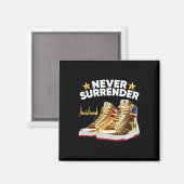 Sneakers geben sich nie auf magnet (Vorderseite/Rückseite)