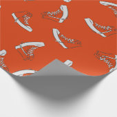 Sneakers nahtloses Muster auf rotem Hintergrund Geschenkpapier (Ecke)