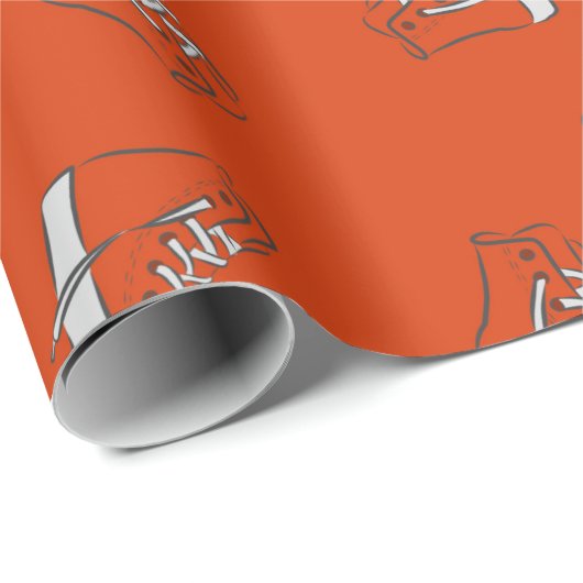 Sneakers nahtloses Muster auf rotem Hintergrund Geschenkpapier (Rolleneckpunkt)