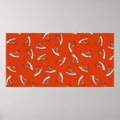 Sneakers nahtloses Muster auf rotem Hintergrund Poster (Vorne)