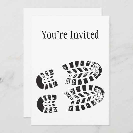 Sneakers Schwarz-Weiß-Aufdruck Einladung (Vorne/Hinten)