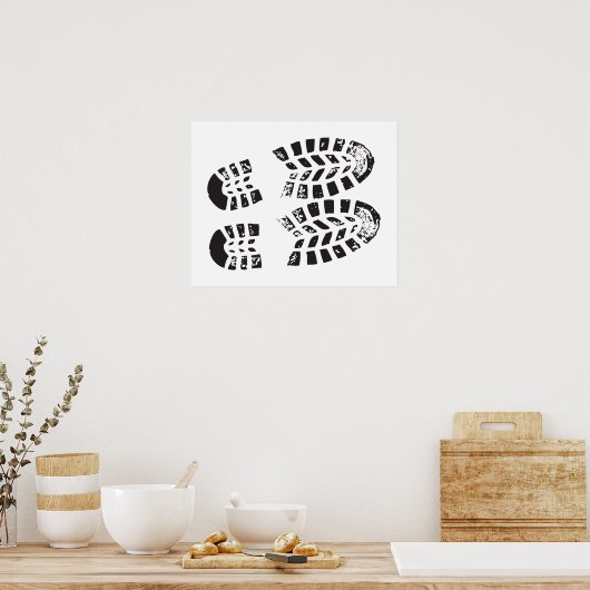 Sneakers Schwarz-Weiß-Aufdruck Poster (Küche)
