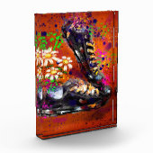 Sneakers und Daisies beeindruckend Orange White Fotoblock (Links)