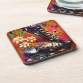 Sneakers und Daisies beeindruckend Orange White Getränkeuntersetzer (Linke Seite)