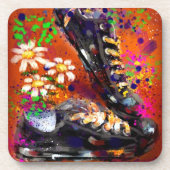 Sneakers und Daisies beeindruckend Orange White Getränkeuntersetzer (Vorderseite)