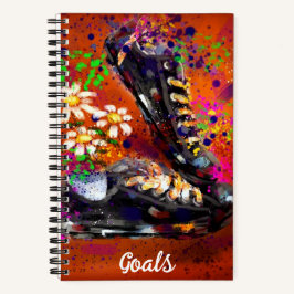 Sneakers und Daisies beeindruckend Orange White Notizblock