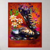 Sneakers und Daisies beeindruckend Orange White Poster (Vorne)