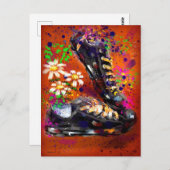 Sneakers und Daisies beeindruckend Orange White Postkarte (Vorne/Hinten)