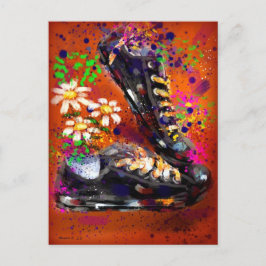 Sneakers und Daisies beeindruckend Orange White Postkarte
