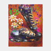 Sneakers und Daisies impressionistisches Orange Ma Fleecedecke (Vorderseite)