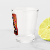Sneakers und Daisies impressionistisches Orange Ma Schnapsglas (Rechts)