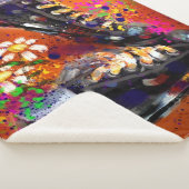 Sneakers und Daisies impressionistisches Orange Ma Sherpadecke (3/4)