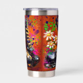 Sneakers und Daisies impressionistisches Orange Ma Thermobecher (Rechts)