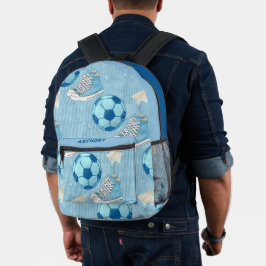 Sneakers und Fußball zurück zur Schule Bedruckter Rucksack